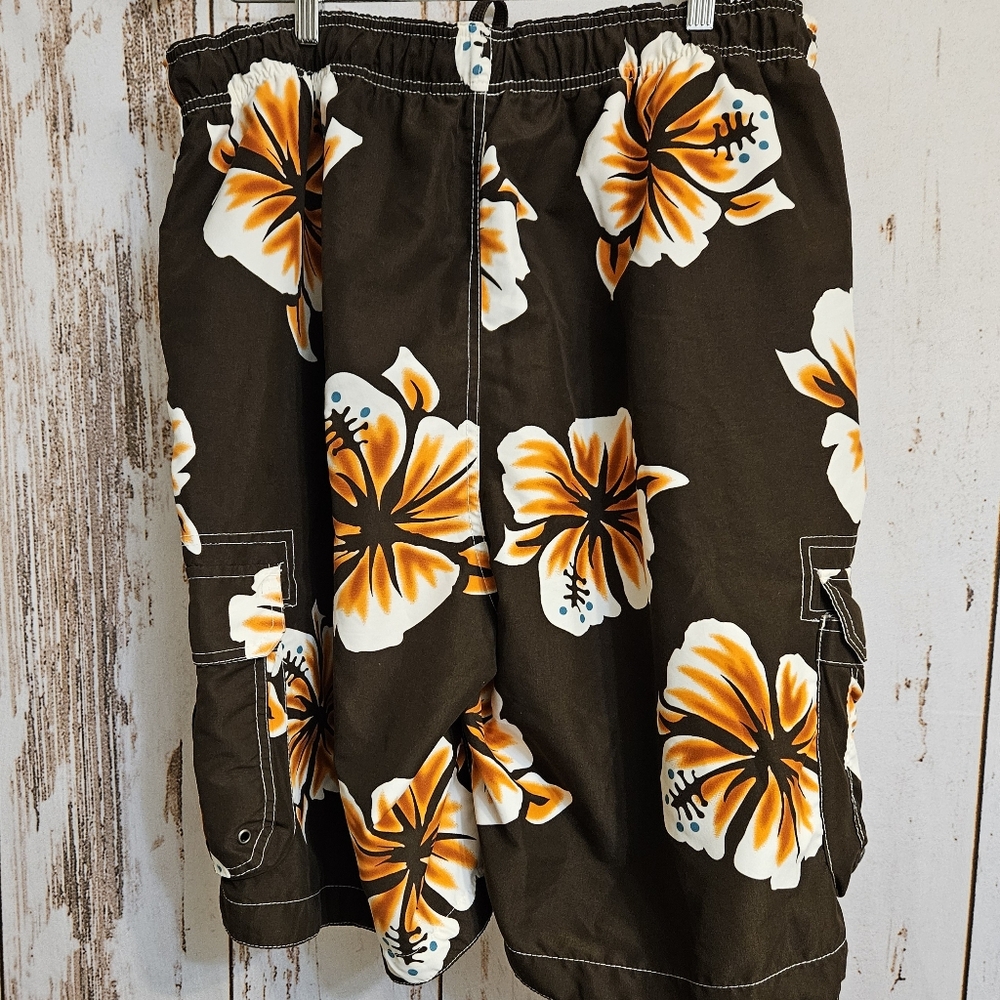 2XL NWOT Arizona Men Swim Trunks Brown